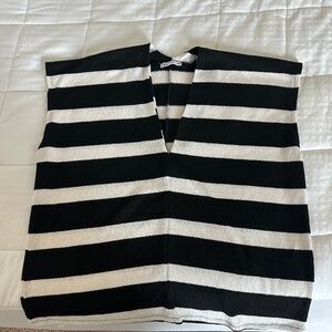 Zara Striped Knit V Neck Top